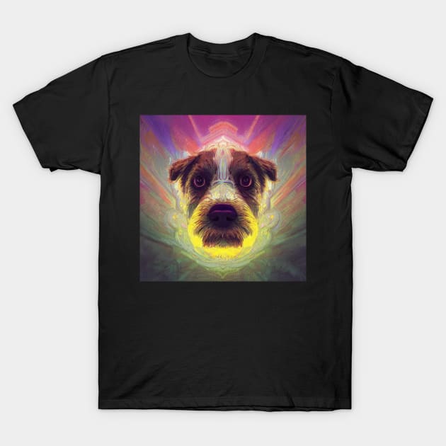 pet canvas art rainbow friends colorful design cute dog face T-Shirt by ValleyDream